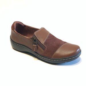 Clarks Leather Brown Slip-On Loafers
